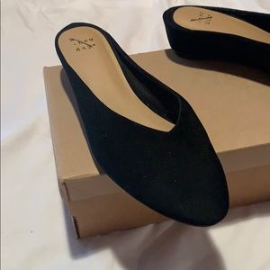 Backless Round Toe Mules Slides Microsuede Wedge